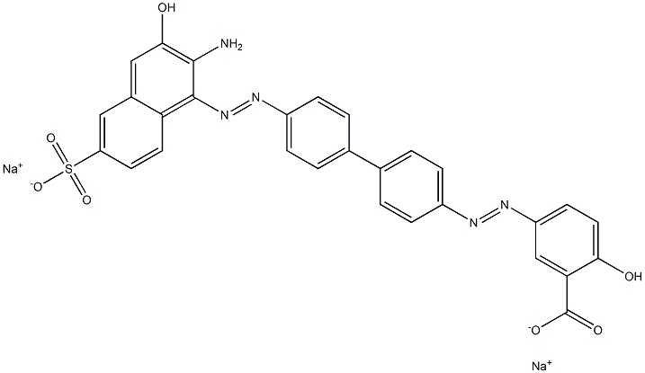 Benzoic acid, 5-[[4'-[(2-amino-3-hydroxy-6-sulfo-1-naphthalenyl)azo][1,1'-biphenyl]-4-yl]azo]-2-hydroxy-, disodium salt 结构式