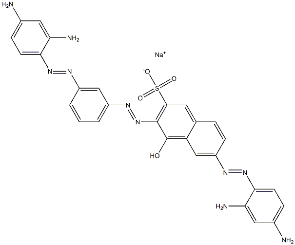 2-Naphthalenesulfonic acid, 6-[(2,4-diaminophenyl)azo]-3-[[3-[(2,4-diaminophenyl)azo]phenyl]azo]-4-hydroxy-, monosodium salt 结构式