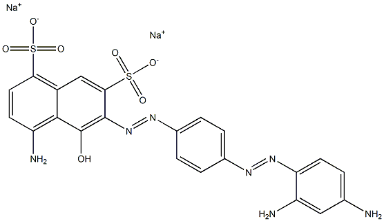 1,7-Naphthalenedisulfonic acid, 4-amino-6-[[4-[(2,4-diaminophenyl)azo]phenyl]azo]-5-hydroxy-, disodium salt 结构式