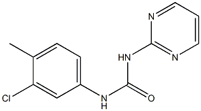 1-(3-CHLORO-4-METHYLPHENYL)-3-(2-PYRIMIDINYL)UREA 结构式