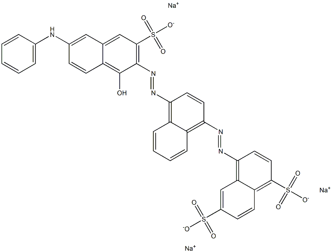 1,6-Naphthalenedisulfonic acid, 4-[[4-[[1-hydroxy-6-(phenylamino)-3-sulfo-2-naphthalenyl]azo]-1-naphthalenyl]azo]-, trisodium salt 结构式