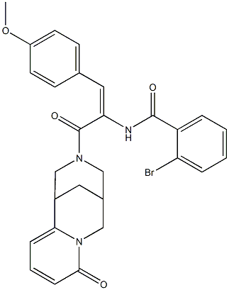 2-bromo-N-{2-(4-methoxyphenyl)-1-[(6-oxo-7,11-diazatricyclo[7.3.1.0~2,7~]trideca-2,4-dien-11-yl)carbonyl]vinyl}benzamide 结构式