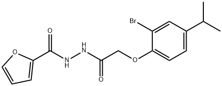 N'-[2-(2-bromo-4-isopropylphenoxy)acetyl]-2-furohydrazide 结构式