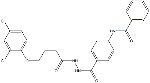 N-[4-({2-[4-(2,4-dichlorophenoxy)butanoyl]hydrazino}carbonyl)phenyl]benzamide 结构式