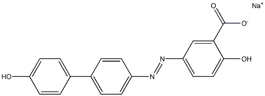 Benzoic acid, 2-hydroxy-5-[(4'-hydroxy[1,1'-biphenyl]-4-yl)azo]-, monosodium salt 结构式