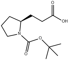 3-[(2S)-1-[(tert-butoxy)carbonyl]pyrrolidin-2-yl]propanoic acid 结构式