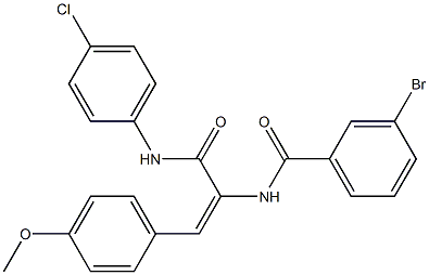 3-bromo-N-[1-[(4-chloroanilino)carbonyl]-2-(4-methoxyphenyl)vinyl]benzamide 结构式