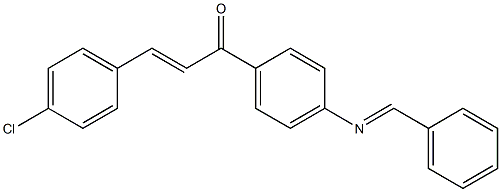 1-[4-(benzylideneamino)phenyl]-3-(4-chlorophenyl)-2-propen-1-one 结构式