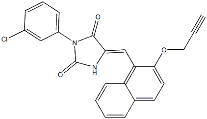 3-(3-chlorophenyl)-5-{[2-(2-propynyloxy)-1-naphthyl]methylene}-2,4-imidazolidinedione 结构式