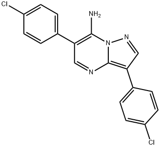 3,6-bis(4-chlorophenyl)pyrazolo[1,5-a]pyrimidin-7-amine 结构式