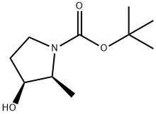 tert-butyl (2S,3S)-3-hydroxy-2-methylpyrrolidine-1-carboxylate 结构式