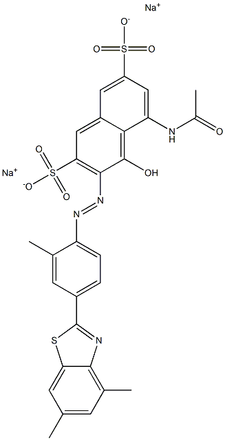 2,7-Naphthalenedisulfonic acid, 5-(acetylamino)-3-[[4-(4,6-dimethyl-2-benzothiazolyl)-2-methylphenyl]azo]-4-hydroxy-, disodium salt 结构式