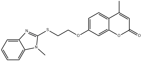 4-methyl-7-{2-[(1-methyl-1H-benzimidazol-2-yl)sulfanyl]ethoxy}-2H-chromen-2-one 结构式