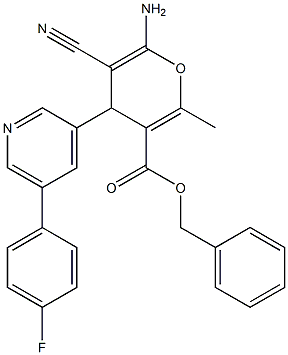benzyl 6-amino-5-cyano-4-[5-(4-fluorophenyl)-3-pyridinyl]-2-methyl-4H-pyran-3-carboxylate 结构式