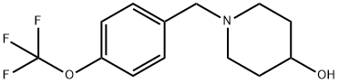 1-{[4-(三氟甲氧基)苯基]甲基}哌啶-4-醇 结构式
