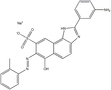1H-Naphth[1,2-d]imidazole-8-sulfonic acid, 2-(3-aminophenyl)-6-hydroxy-7-[(2-methylphenyl)azo]-, monosodium salt 结构式