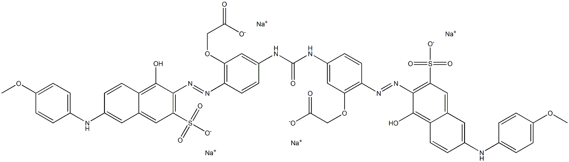 Acetic acid, 2,2'-[carbonylbis[imino[6-[[1-hydroxy-6-[(4-methoxyphenyl)amino]-3-sulfo-2-naphthalenyl]azo]-3,1-phenylene]oxy]]bis-, tetrasodium salt 结构式