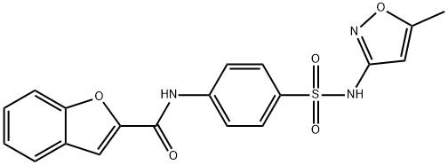 N-(4-{[(5-methyl-3-isoxazolyl)amino]sulfonyl}phenyl)-1-benzofuran-2-carboxamide 结构式