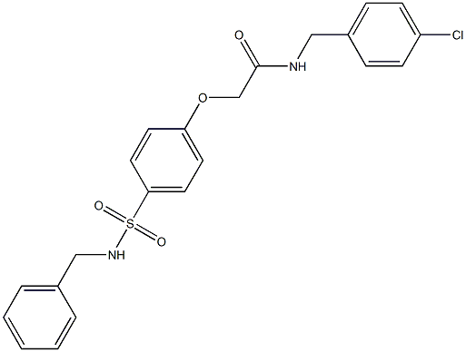 2-{4-[(benzylamino)sulfonyl]phenoxy}-N-(4-chlorobenzyl)acetamide 结构式