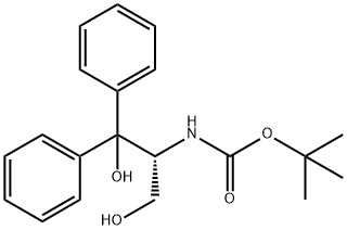 tert-Butyl (R)-(1,3-dihydroxy-1,1-diphenylpropan-2-yl)carbamate 结构式