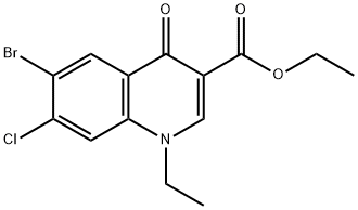 6-bromo-7-chloro-1-ethyl-4-oxo-1,4-dihydro-3-ethoxycarbonylquinoline 结构式