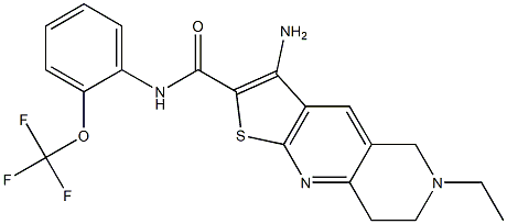 3-amino-6-ethyl-N-[2-(trifluoromethoxy)phenyl]-5,6,7,8-tetrahydrothieno[2,3-b][1,6]naphthyridine-2-carboxamide 结构式