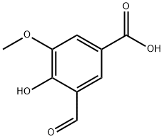 3-甲酰基-4-羟基-5-甲氧基苯甲酸 结构式
