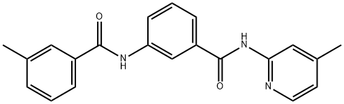 3-[(3-methylbenzoyl)amino]-N-(4-methyl-2-pyridinyl)benzamide 结构式
