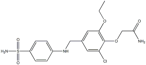 2-(4-{[4-(aminosulfonyl)anilino]methyl}-2-chloro-6-ethoxyphenoxy)acetamide 结构式