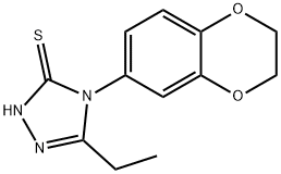 4-(2,3-dihydro-1,4-benzodioxin-6-yl)-5-ethyl-4H-1,2,4-triazole-3-thiol 结构式