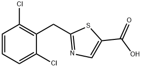 2-(2,6-二氯苄基)噻唑-5-甲酸 结构式