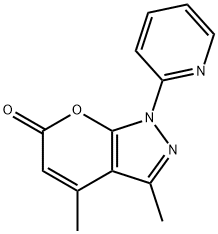 Pyrano[2,3-c]pyrazol-6(1H)-one,3,4-dimethyl-1-(2-pyridinyl)- 结构式