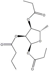 1,2,3-三乙酰氧基-5-脱氧-Α-D呋喃核糖 结构式