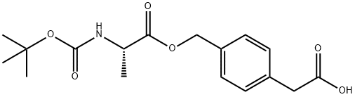 2-[4-({[(2S)-2-{[(tert-butoxy)carbonyl]amino}propanoyl]oxy}methyl)phenyl]acetic acid 结构式
