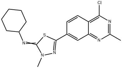 (Z)-N-(5-(4-chloro-2-methylquinazolin-7-yl)-3-methyl-1,3,4-thiadiazol-2(3H)-ylidene)cyclohexanamine 结构式