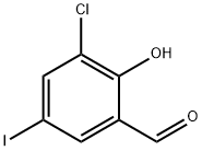 Benzaldehyde, 3-chloro-2-hydroxy-5-iodo- 结构式