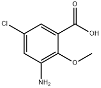 3-氨基-5-氯-2-甲氧基苯甲酸 结构式