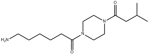 6-氨基-1-[4-(3-甲基丁酰)哌嗪-1-基]己烷-1-酮 结构式
