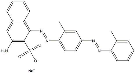 2-Naphthalenesulfonic acid, amino[[2-methyl-4-[(2-methylphenyl)azo]phenyl]azo]-, monosodium salt 结构式