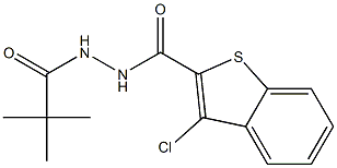 3-chloro-N'-(2,2-dimethylpropanoyl)-1-benzothiophene-2-carbohydrazide 结构式
