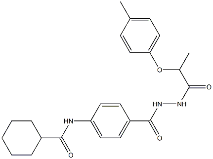 N-[4-({2-[2-(4-methylphenoxy)propanoyl]hydrazino}carbonyl)phenyl]cyclohexanecarboxamide 结构式