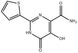 5,6-二羟基-2-噻吩-2-基-嘧啶-4-甲酰胺 结构式