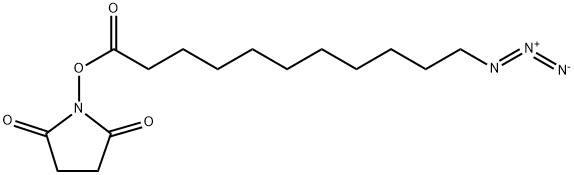(2,5-Dioxopyrrolidin-1-yl) 11-azidoundecanoate 结构式