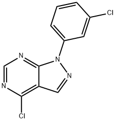 4-氯-1-(3-氯苯基)-1H-吡唑并[3,4-D]嘧啶 结构式