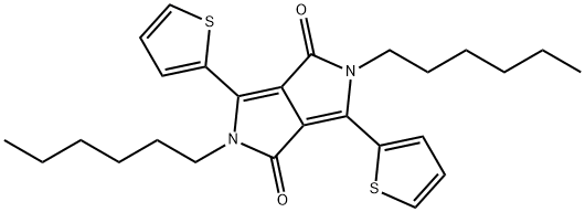 2,5-二己基-3,6-二(噻吩-2-基)吡咯并[3,4-C]吡咯-1,4(2H,5H)-二酮 结构式