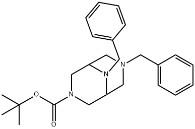 3,7,9-三氮杂双环[3.3.1]壬烷-3-羧酸,7,9-二(苯基甲基)-甲基酯 结构式