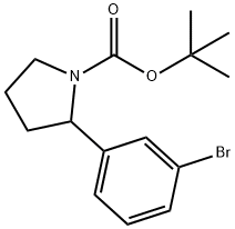 2-(3-溴苯基)吡咯烷-1-羧酸叔丁酯 结构式