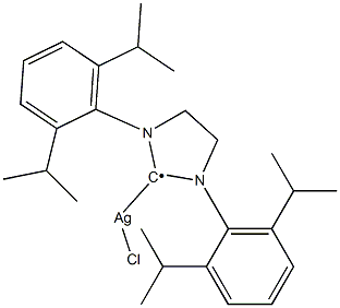 Silver, [1,3-bis[2,6-bis(1-methylethyl)phenyl]-2-imidazolidinylidene]chloro- 结构式