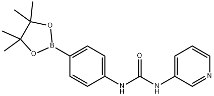 4-(吡啶-3-基脲基)苯硼酸频哪醇酯 结构式