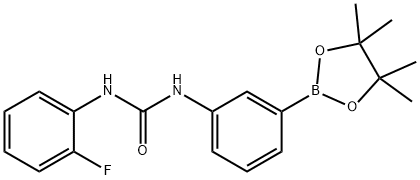 3-(2-氟苯基脲基)苯硼酸频哪醇酯 结构式